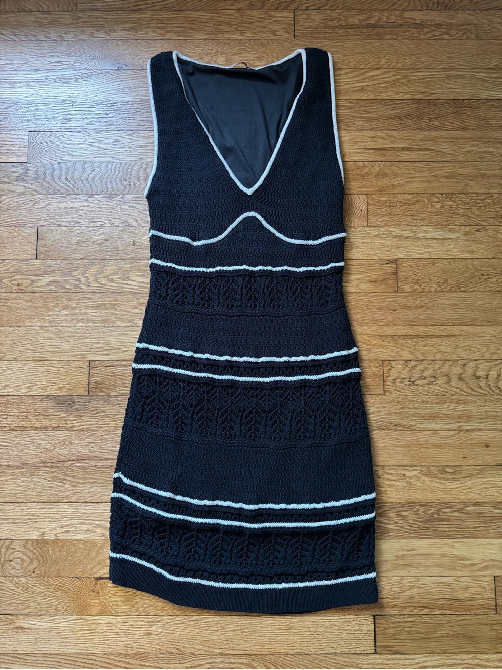Abercrombie & Fitch Black Crochet Mini Dress, Size Medium